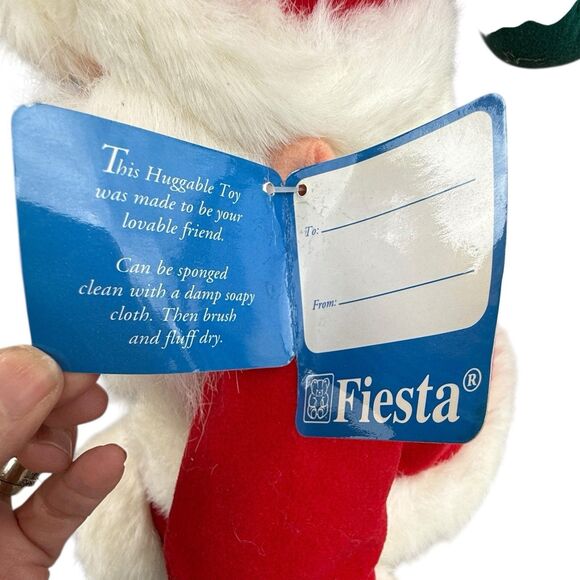 Vintage 1997 Fiesta Santa Plush 14" Happy Holidays Crowleys Stuffed Animal - Picture 8 of 14